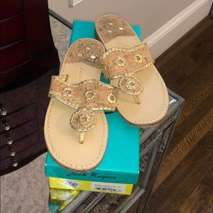 Jack Rogers Napa Valley Flat - Natural Cork/Gold